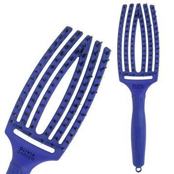 Щітка масажна з натуральною щетиною Finger Brush Combo Medium тропічний синій OGBFBC-BLU фото
