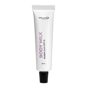 Молочко для тіла SPF15 Bubble gum Epilax 30мл (туба)  SPF15 Bubble gum Epilax 30мл фото
