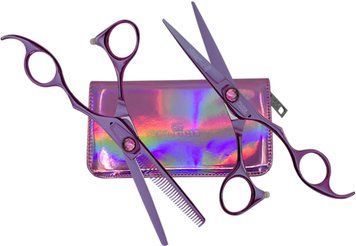 Набор парикмахерских ножниц Silk Cut ThinkPink 2023 neon purple LE Olivia Garden 24109 фото