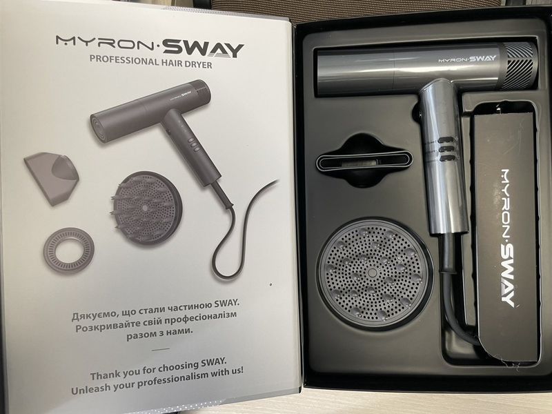 Професійний компактний і легкий фен для сушіння з іонізацією Sway Myron 115 6003 фото