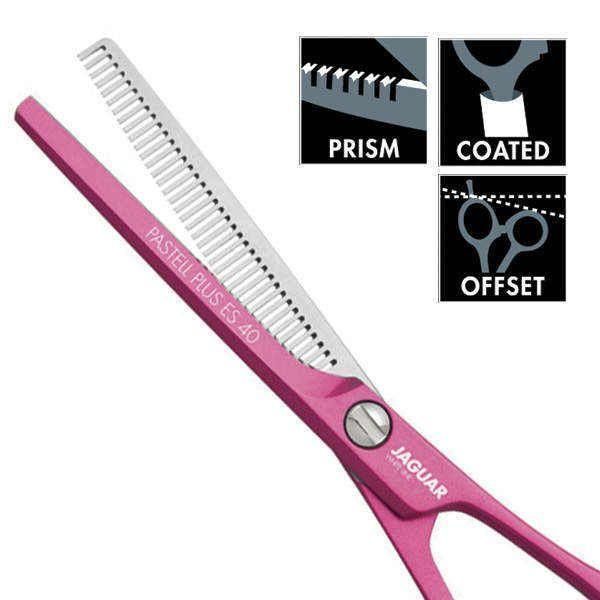 Ножницы филировочные JAGUAR White Line Pastell plus ES40 Offset candy. Длина 5.50 дюйма 3054-3 фото
