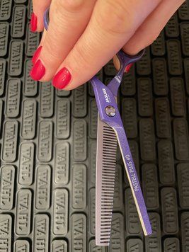 Ножницы филировочные JAGUAR White Line Pastell plus ES40 Offset viola. Длина 5.50 дюйма 3054-1 фото