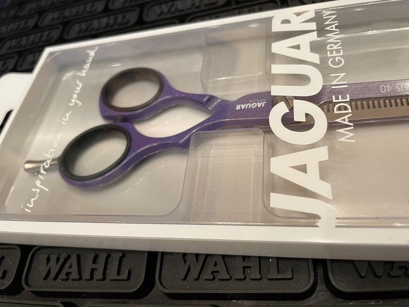 Філіровочні ножиці JAGUAR White Line Pastell plus ES40 Offset viola. Довжина 5.50 дюйма 3054-1 фото