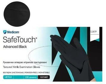 Рукавички нітрилові SafeTouch&reg; Premium Black чорні XS, щільність 3,5 XS black  фото