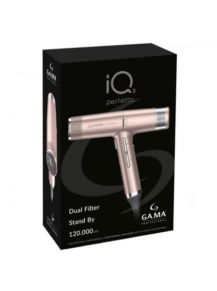 Професійний фен GaMa iQ3 Perfetto Oxy Active Black 1600 Вт PH6080.BK PH6080.PK фото