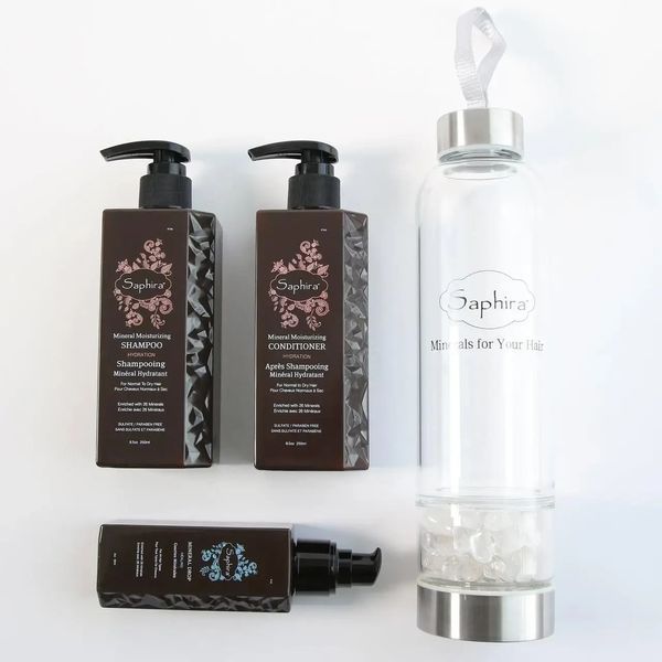 Набор для увлажнения волос Saphira Hydrate Mineral Gift Set With Free Water Bottle (США) Sap39197 фото