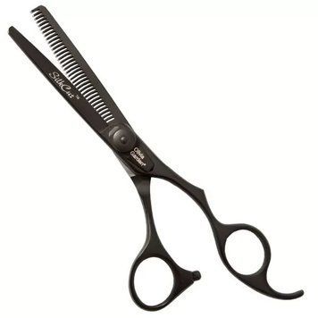 Ножницы филировочные Olivia Garden Silkcut. Длина 6,35 European Style матовые черные + чехол 25259 фото