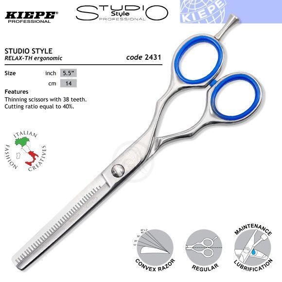 Филировочные ножницы Kiepe Studio Style 38 зубцов 5,5 2431/5,5 фото