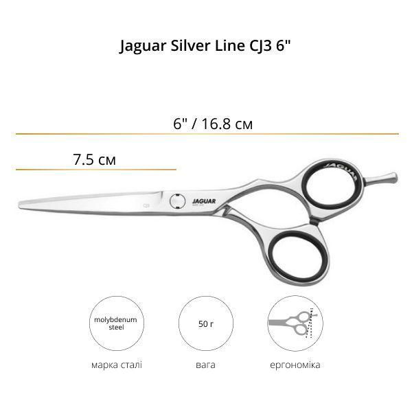 Ножницы для стрижки Jaguar Silver Line CJ3 6.0 (артикул 9660) 9660 фото