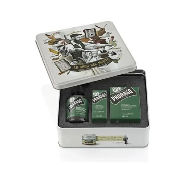 Набір для бороди Proraso Refresh у металевій коробці (шампунь, бальзам та олія) 8004395006939 фото